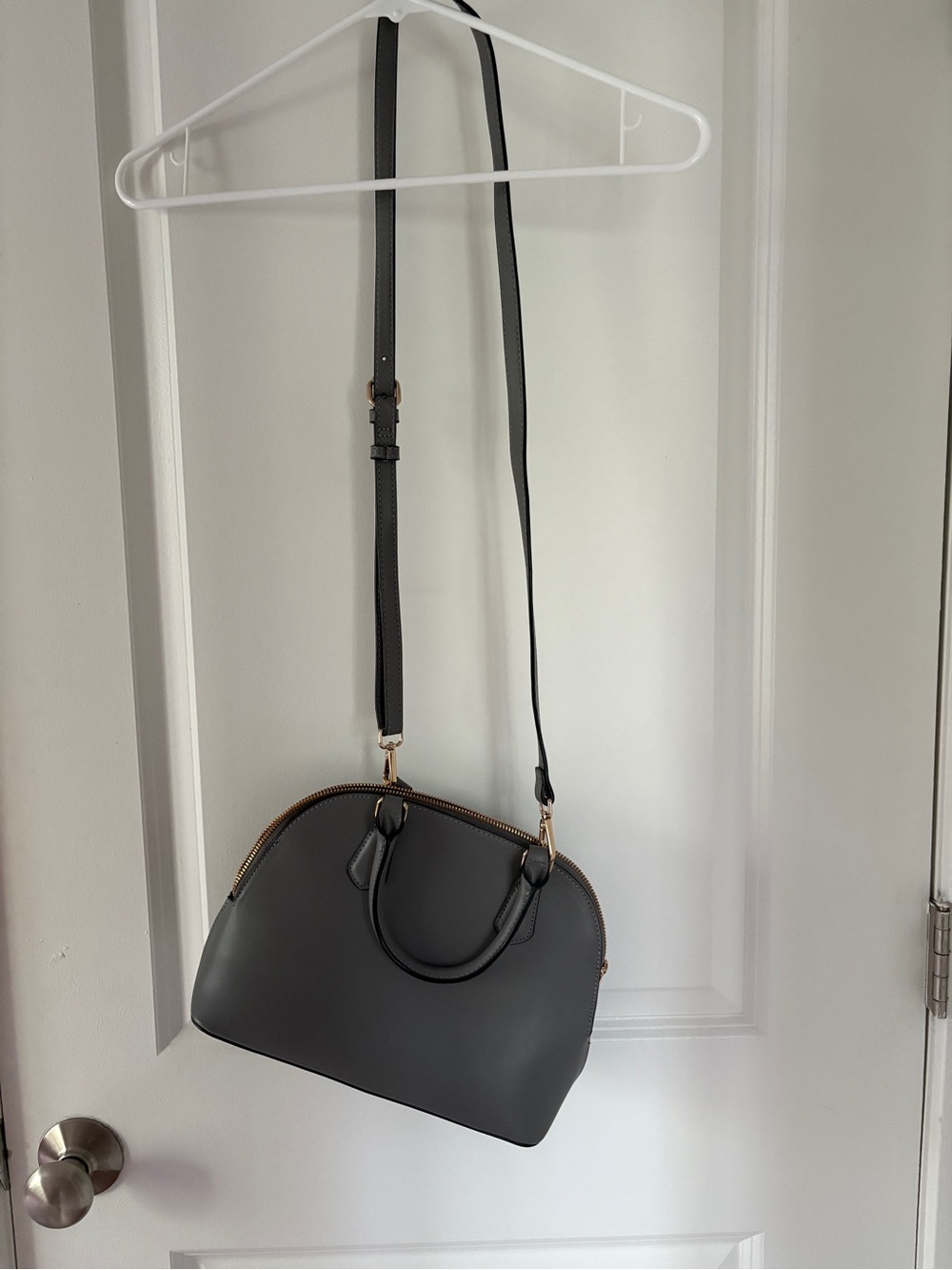 a new day Gray Dome Satchel with Gold Hardware